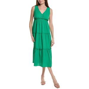 Maison Maar Womens  Tiered Midi Dress, Green